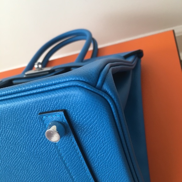 Hermès Birkin 30 cm Blue Zanzibar Epsom Leather - Picture 8 of 16